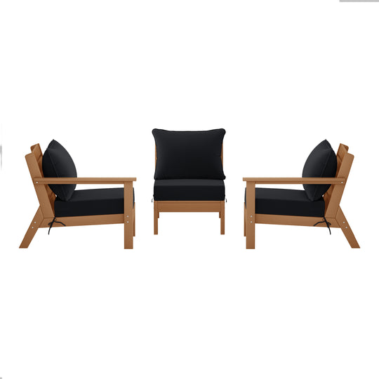 Avalon Outdoor Patio HDPE Sectional Sofa with Patio Cushions