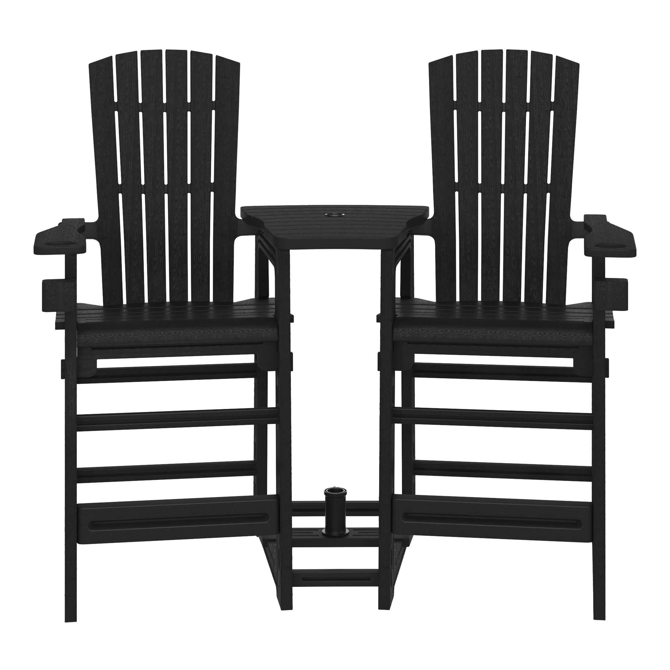 Azura Outdoor Tall Adirondack Chairs With Connecting Table Tray (Set of 2)