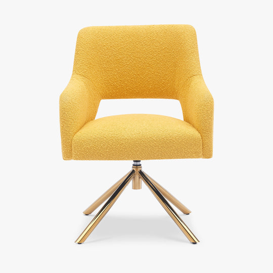 Genevieve Mid-Century Modern Wide Boucle Swivel Accent Arm Chair (Set of 4)