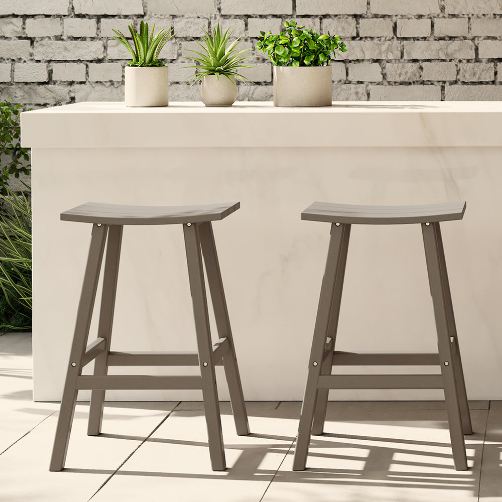 Malibu 2 piece set of 29" height Outdoor / Patio Saddle bar stools