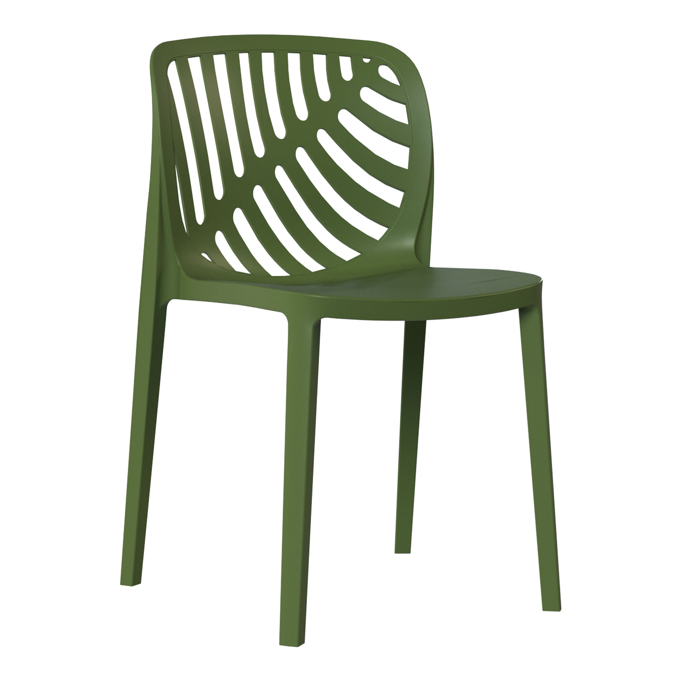 Playa Outdoor Modern Stackable Polypropylene Plastic Patio Bistro Dining Side Chairs (Set of 2)