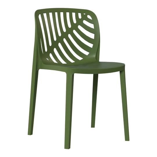 Playa Outdoor Modern Stackable Polypropylene Plastic Patio Bistro Dining Side Chairs (Set of 2)
