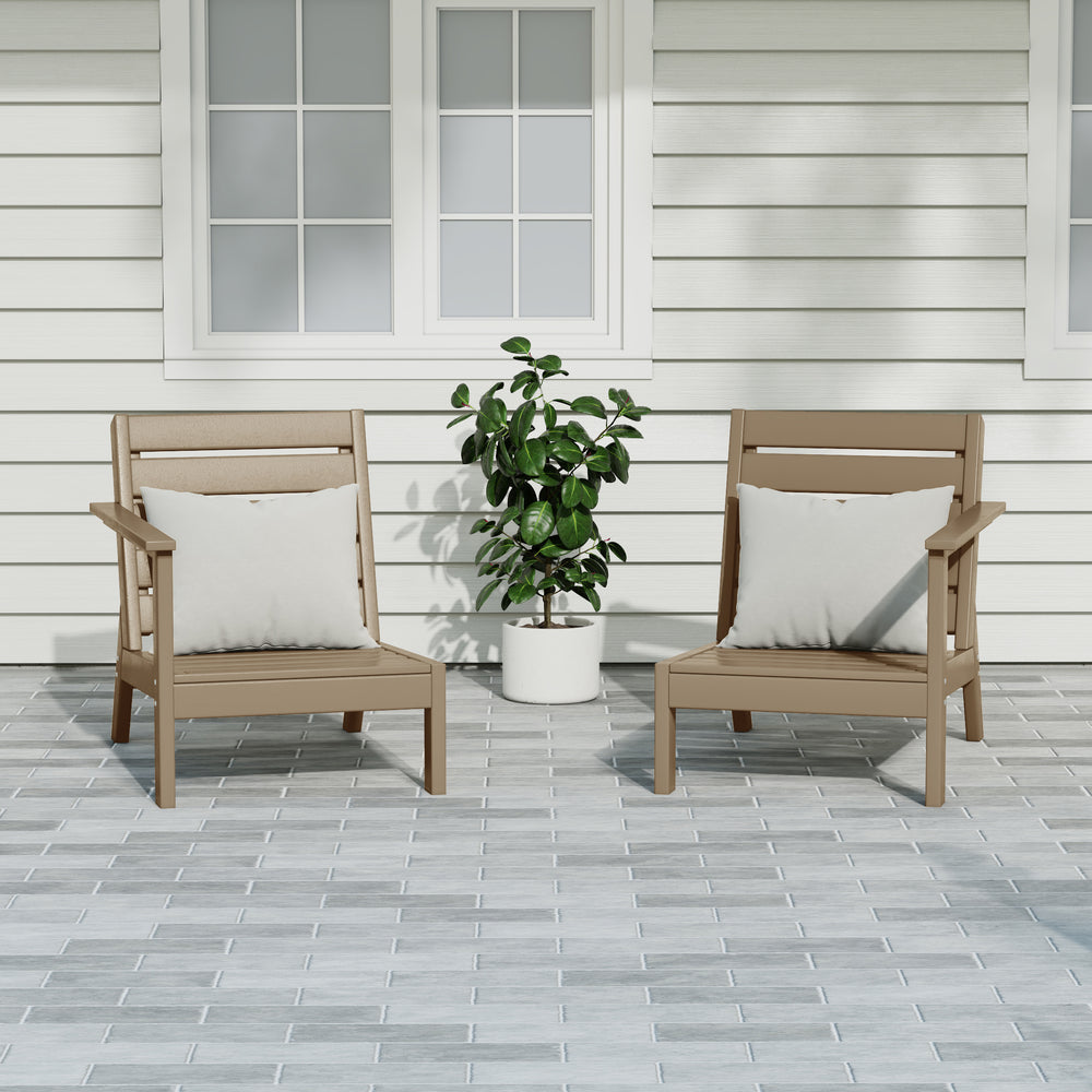 Avalon Outdoor Patio HDPE Deep Seating Sectional Loveseat