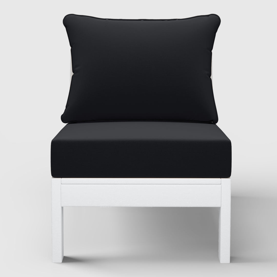 Avalon Outdoor HDPE Deep Seating Modular Armless Patio Chair with Patio Cushions
