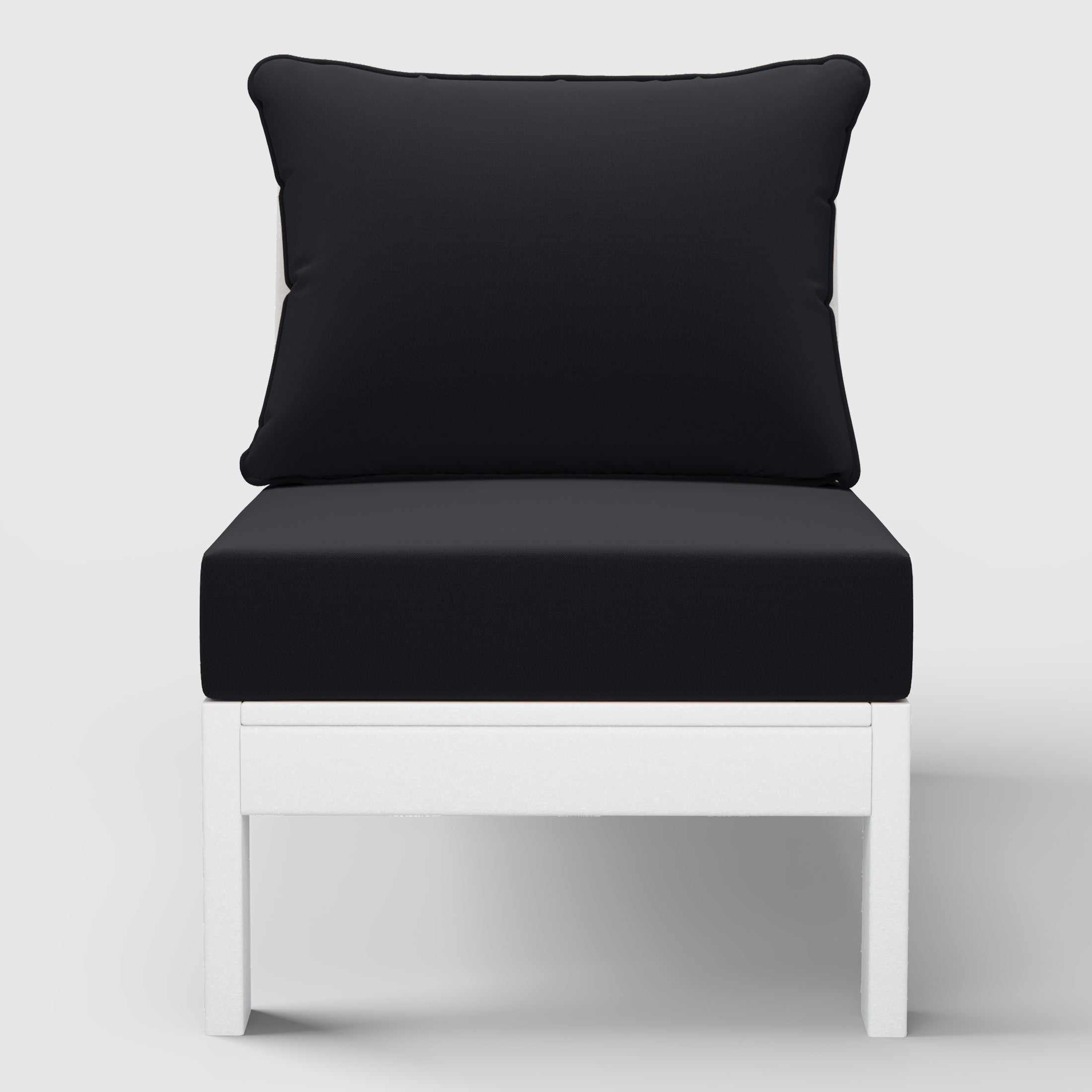 Avalon Outdoor HDPE Deep Seating Modular Armless Patio Chair with Patio Cushions