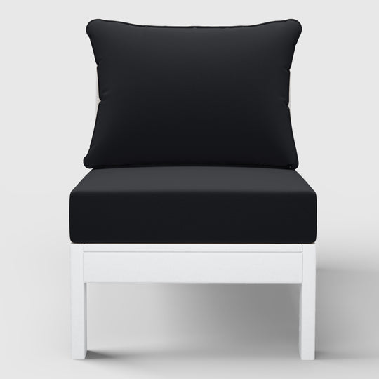Avalon Outdoor HDPE Deep Seating Modular Armless Patio Chair with Patio Cushions