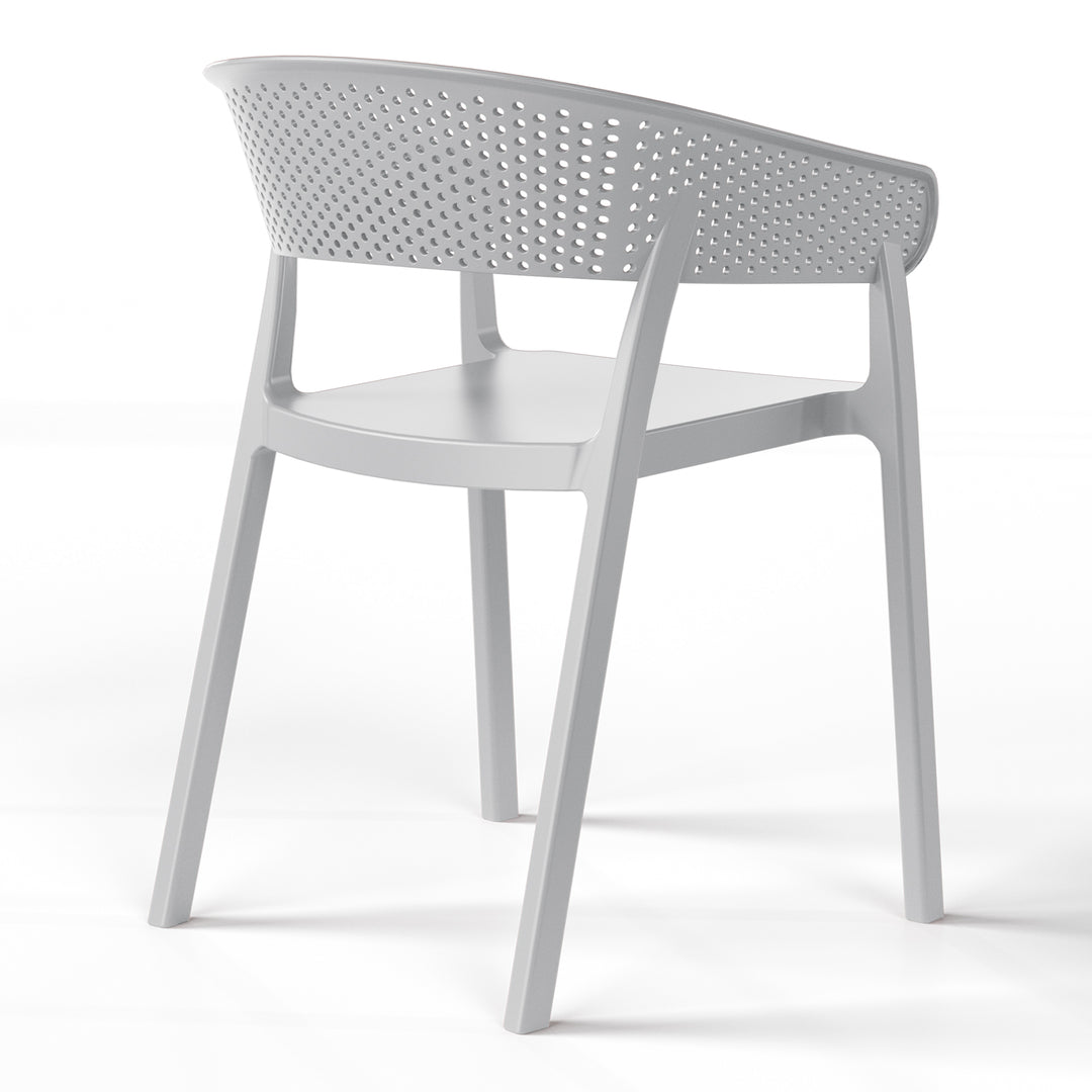 Playa 5-Piece Indoor Outdoor Metal Patio Dining Table Set With Stackable Patio Chairs