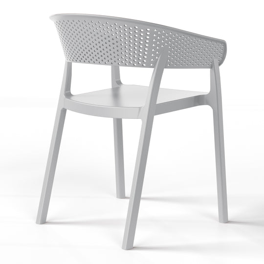 Playa 5-Piece Modern Patio Square Dining Table Set with Stackable Patio Dining Chairs