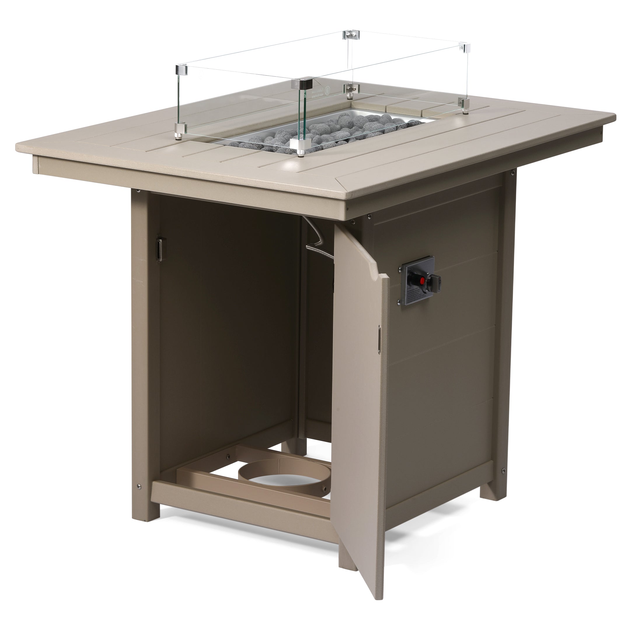 Helios 46" Modern Outdoor Patio Gas Propane Rectangle Fire Pit Table