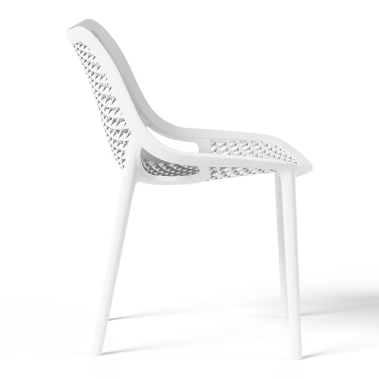 Playa 5-Piece Resin Square Patio Dining Table Set with Stackable Patio Dining Chairs