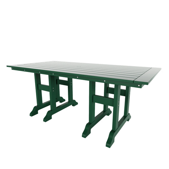 Malibu 7-Piece HDPE Rectangular Patio Dining Table Set with Foldable Chairs