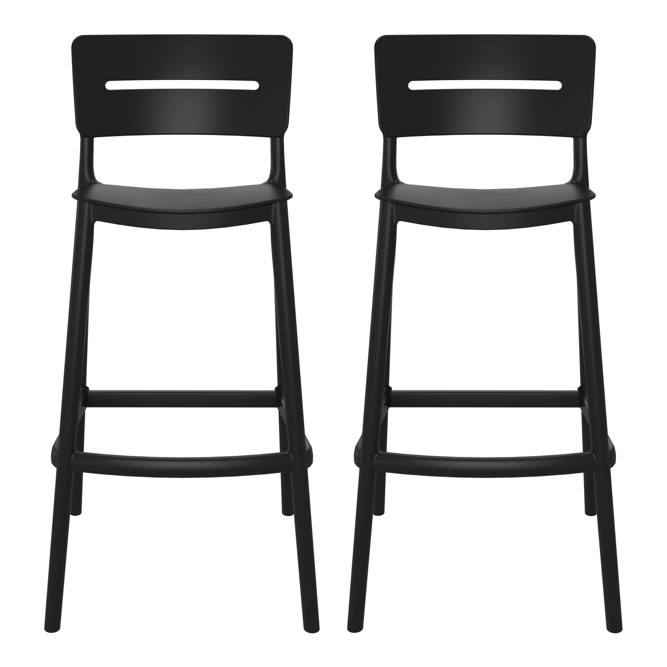Playa Stackable Polypropylene Resin Plastic Outdoor Patio Bar Stools (Set of 2)