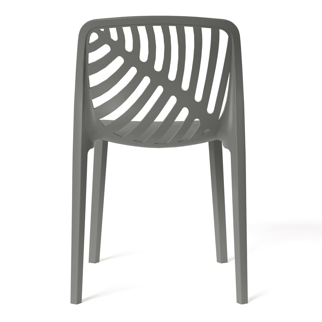 Playa Outdoor Modern Stackable Polypropylene Plastic Patio Bistro Dining Side Chairs (Set of 2)