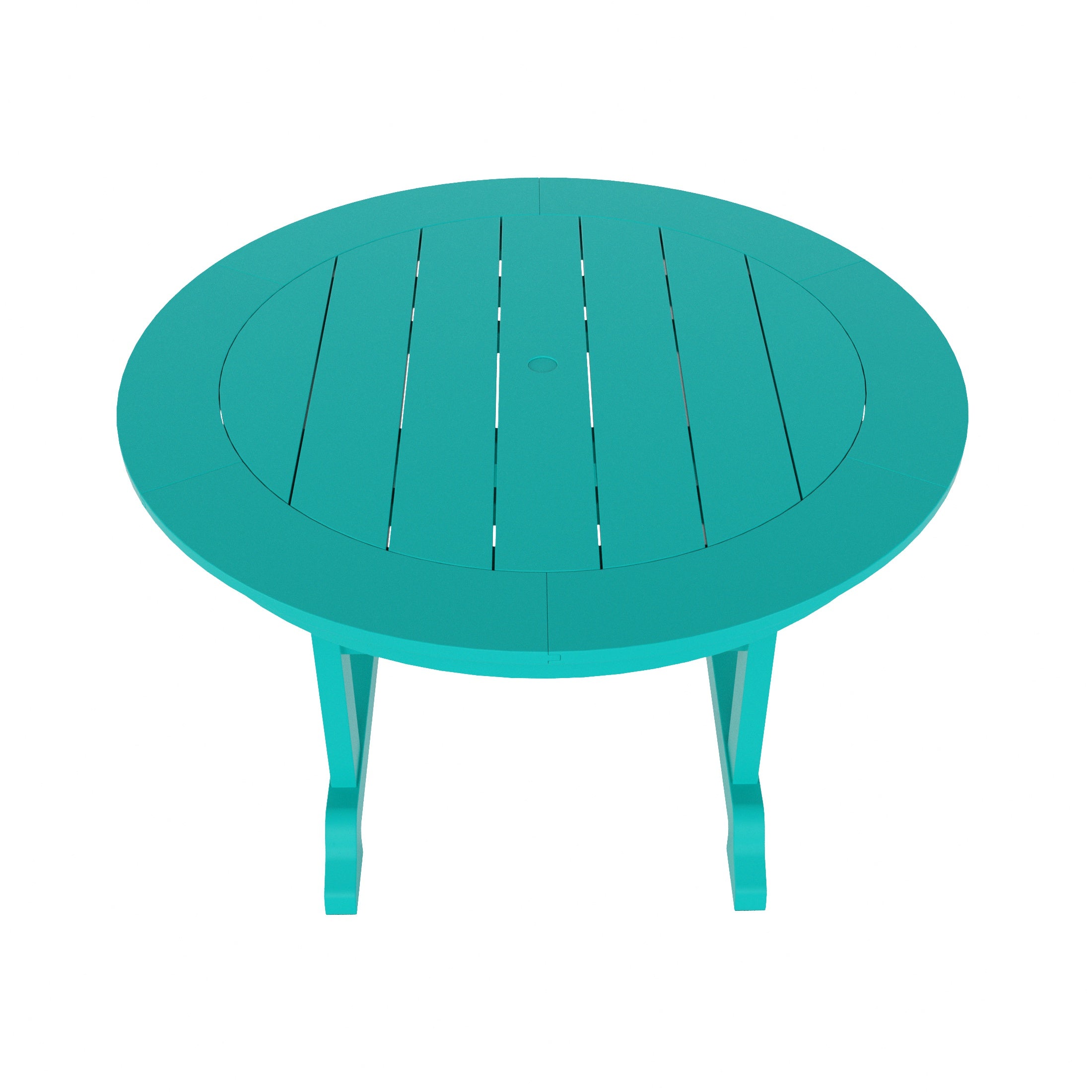 Malibu 5-Piece HDPE Round Patio Dining Table Set with Foldable Chairs