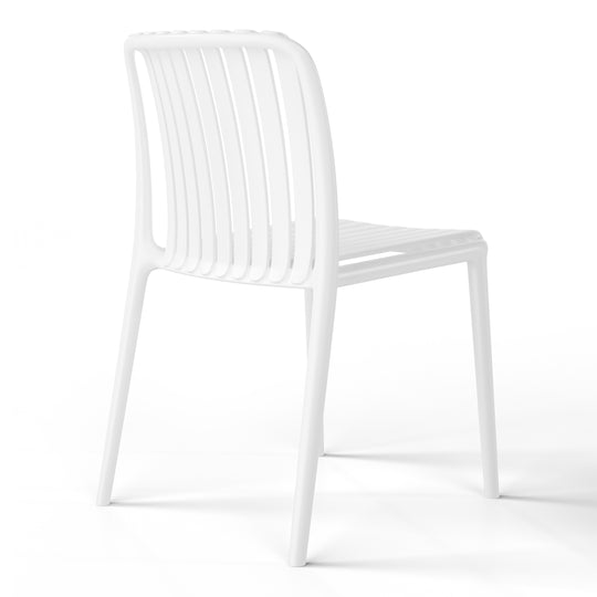 Playa 5-Piece Outdoor Metal Dining Table Set And Stackable Resin Patio Chairs