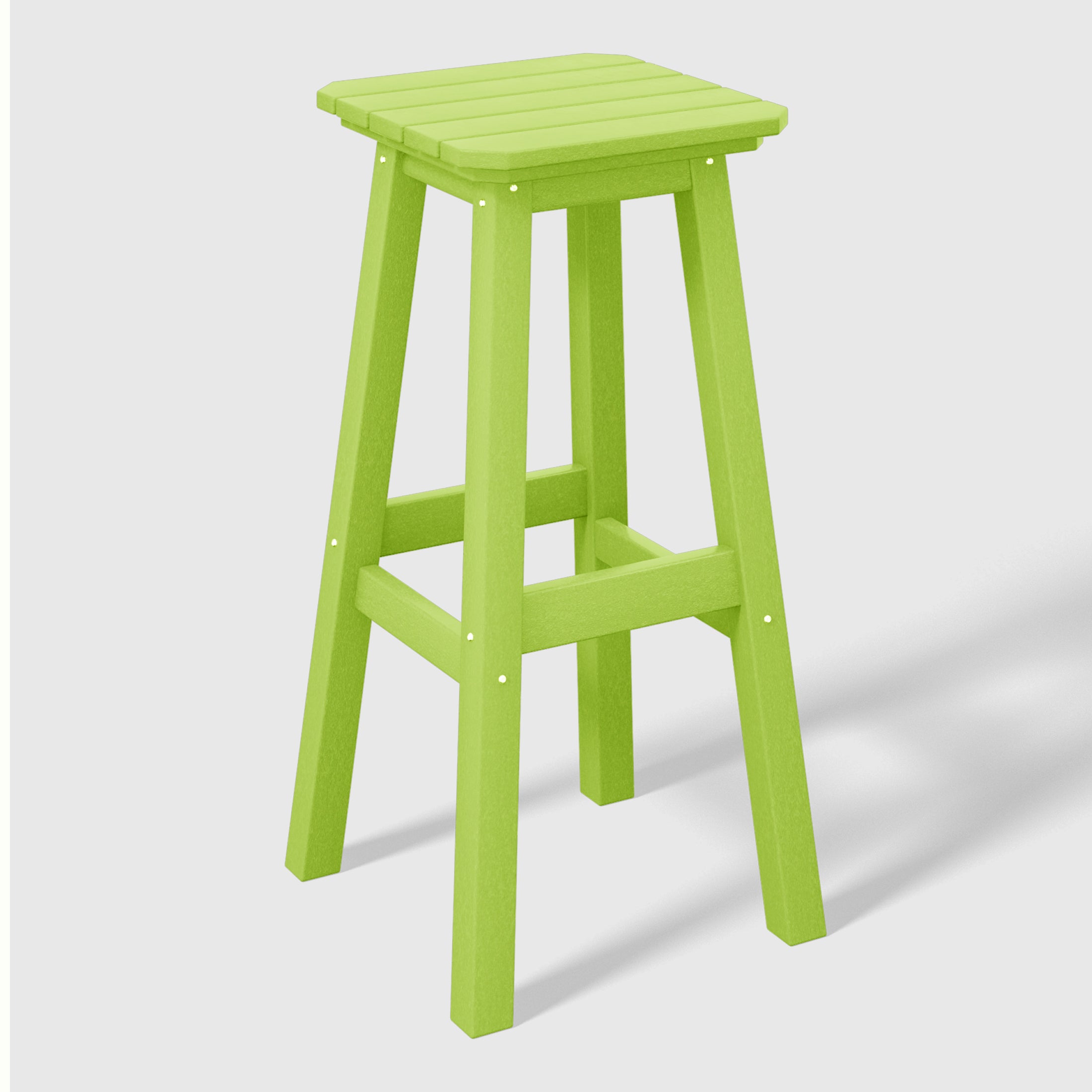 Malibu 29" HDPE Outdoor Patio Square Bar Stools (Set of 3)