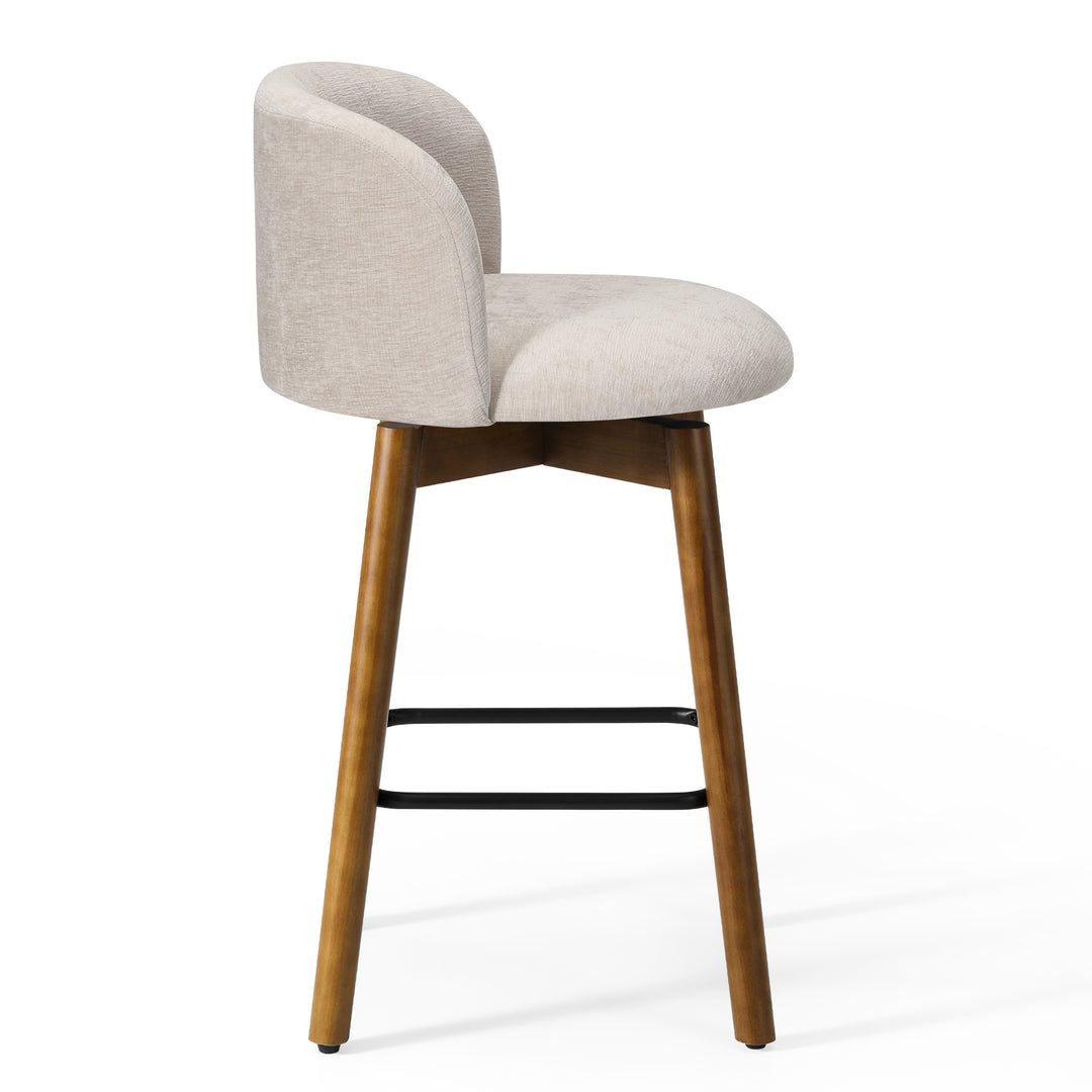 Soho Modern Chenille Upholstered 26" Counter Height Swivel Bar Stool