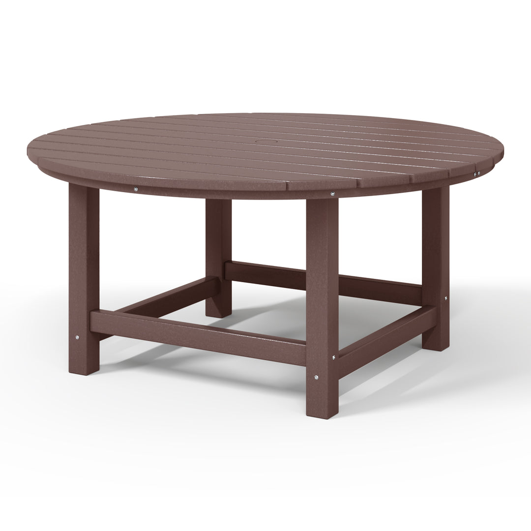 Malibu Low Outdoor HDPE Round Patio Coffee Table