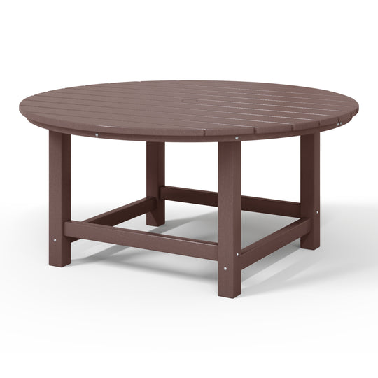 Malibu Low Outdoor HDPE Round Patio Coffee Table
