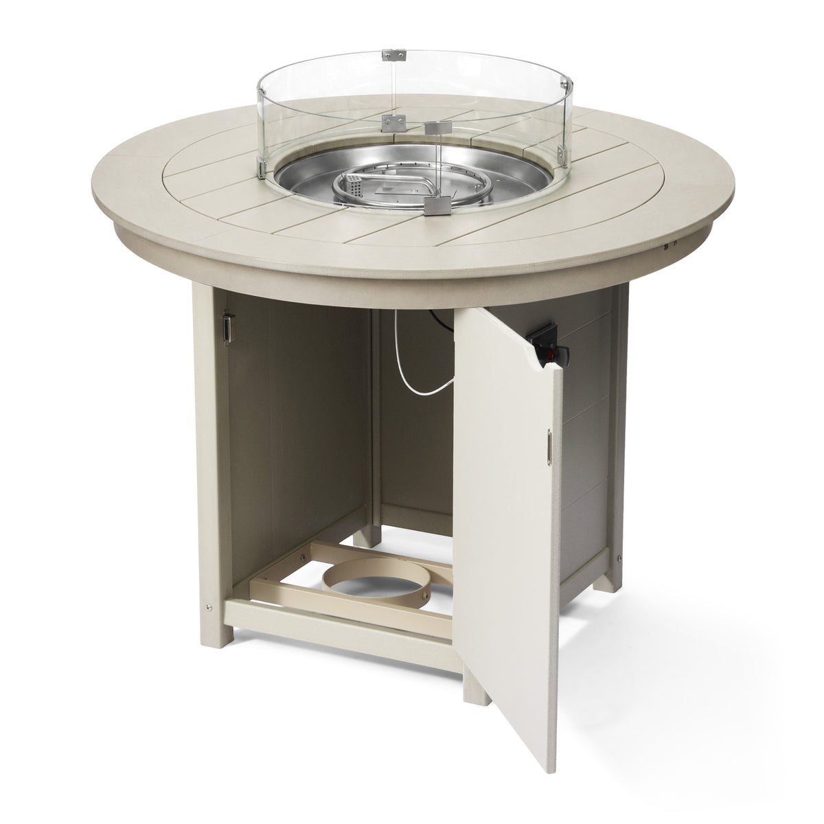 Helios 47" Modern Outdoor Patio Propane Round Counter Height Fire Pit Table