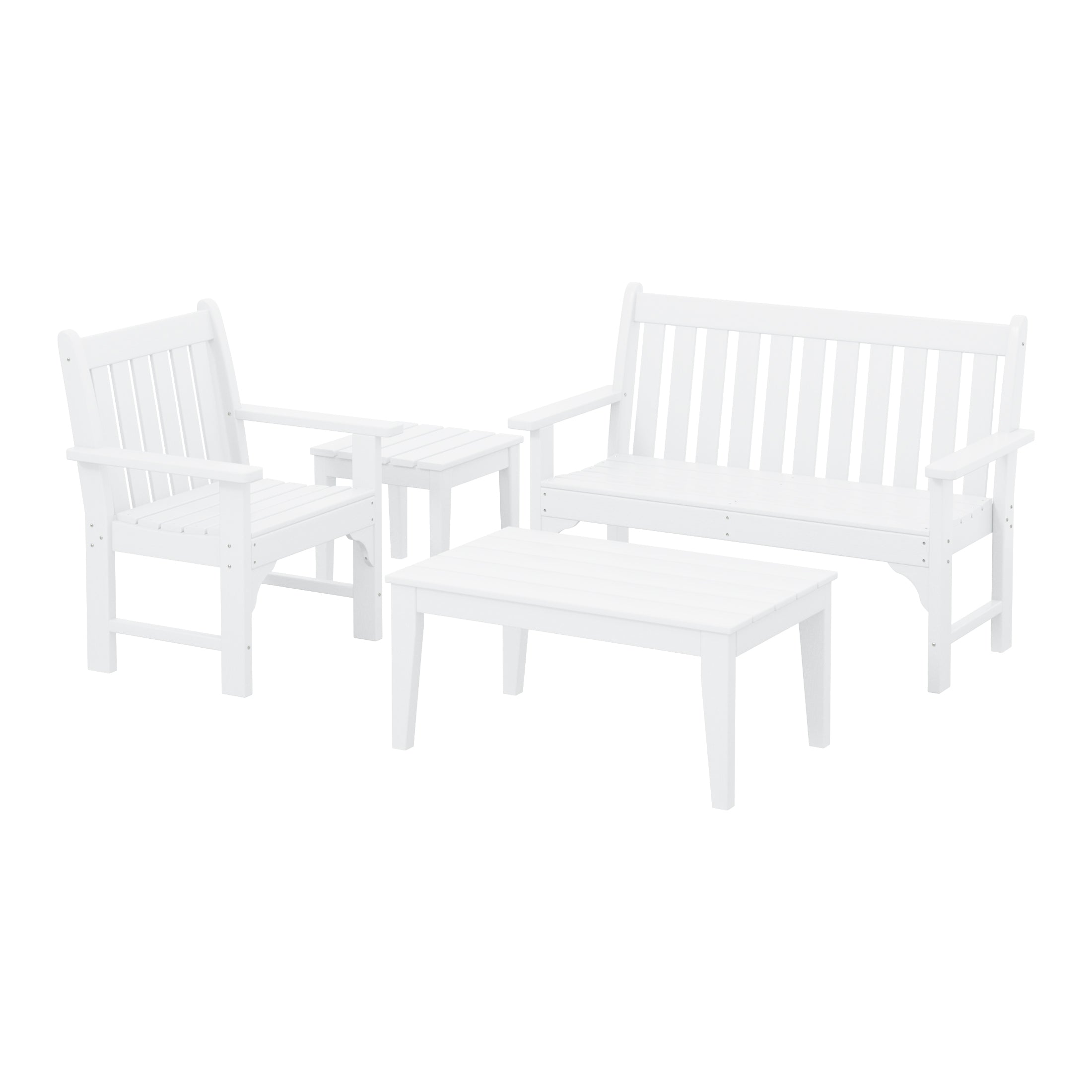 Malibu 4-Piece HDPE Outdoor Patio Furniture Couch Set