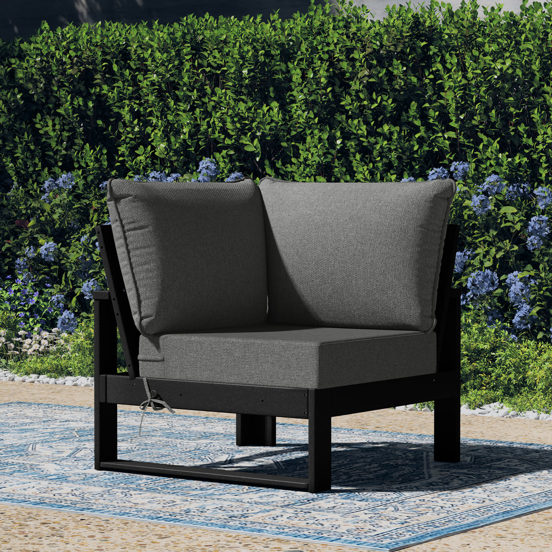 Outdoor HDPE Sectional Corner Sofa Seat with Water-Proof Cushions