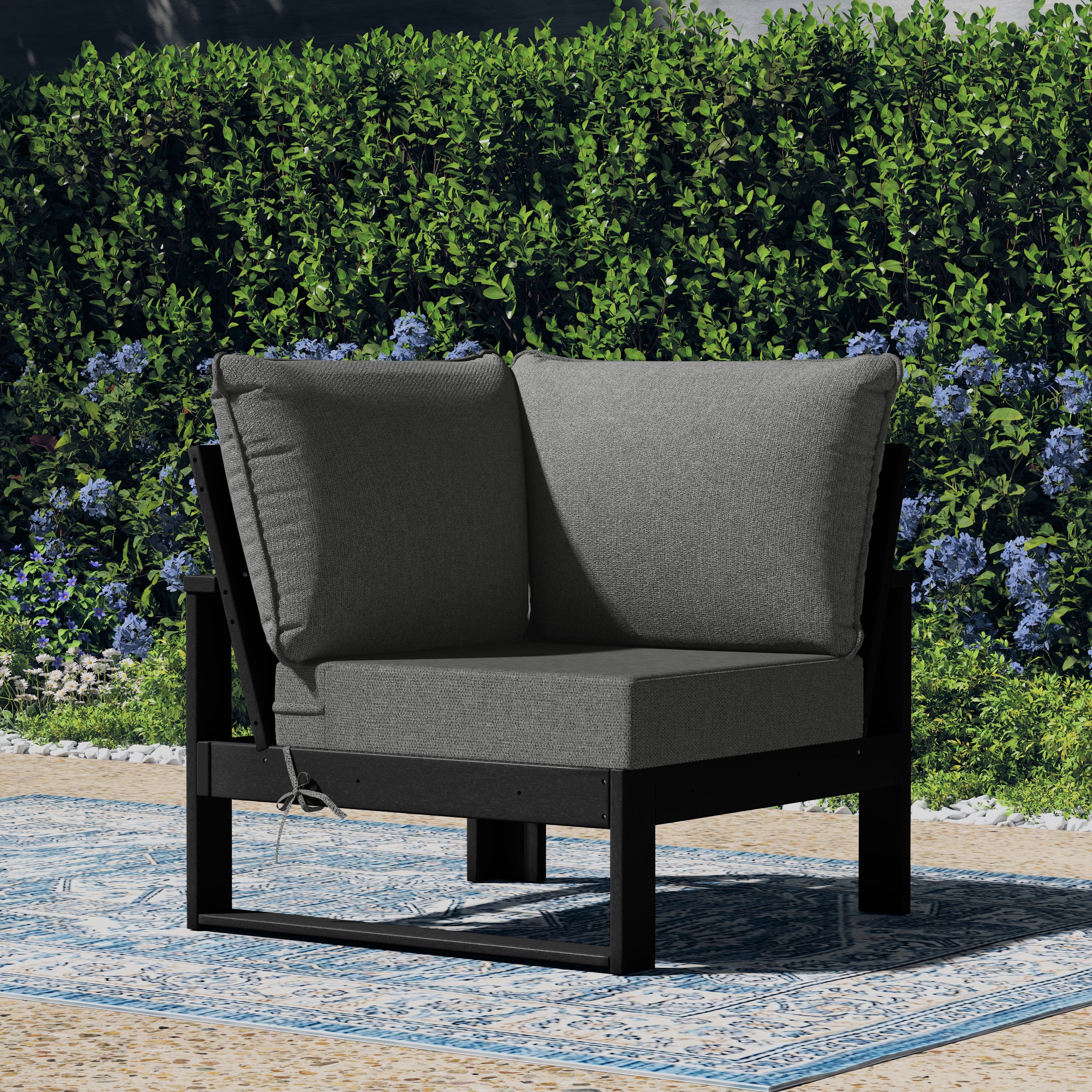 Montara Outdoor HDPE Sectional Corner Sofa Seat with Water-Proof Cushions