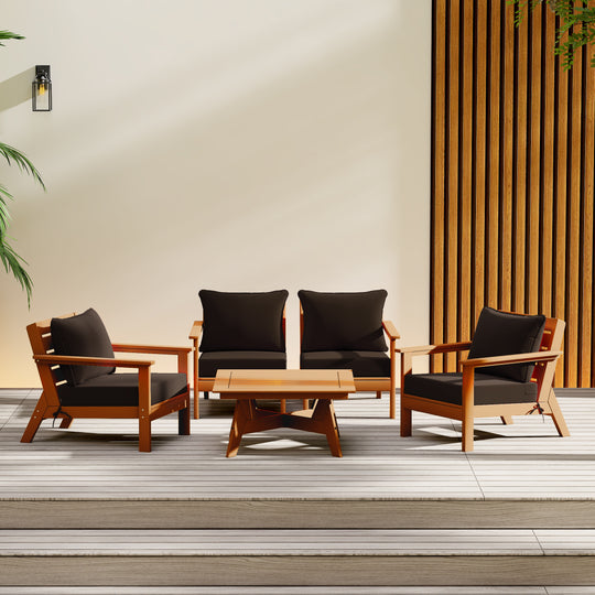 Avalon Outdoor 5-Piece Modular Sectional Patio Furniture Sofa Set