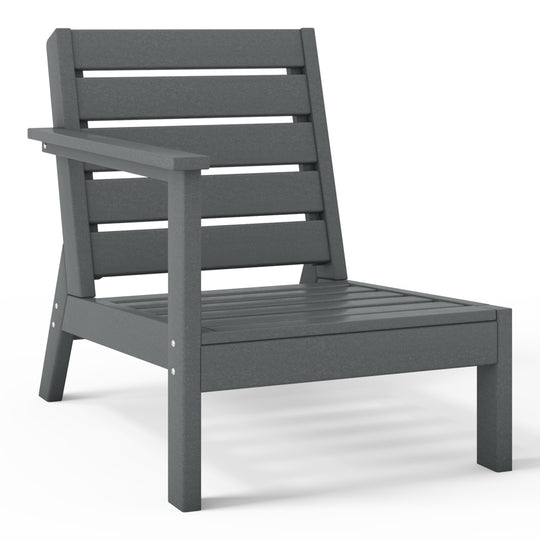 Avalon Outdoor Patio HDPE Left Arm Sectional Corner Club Chair with Patio Cushions