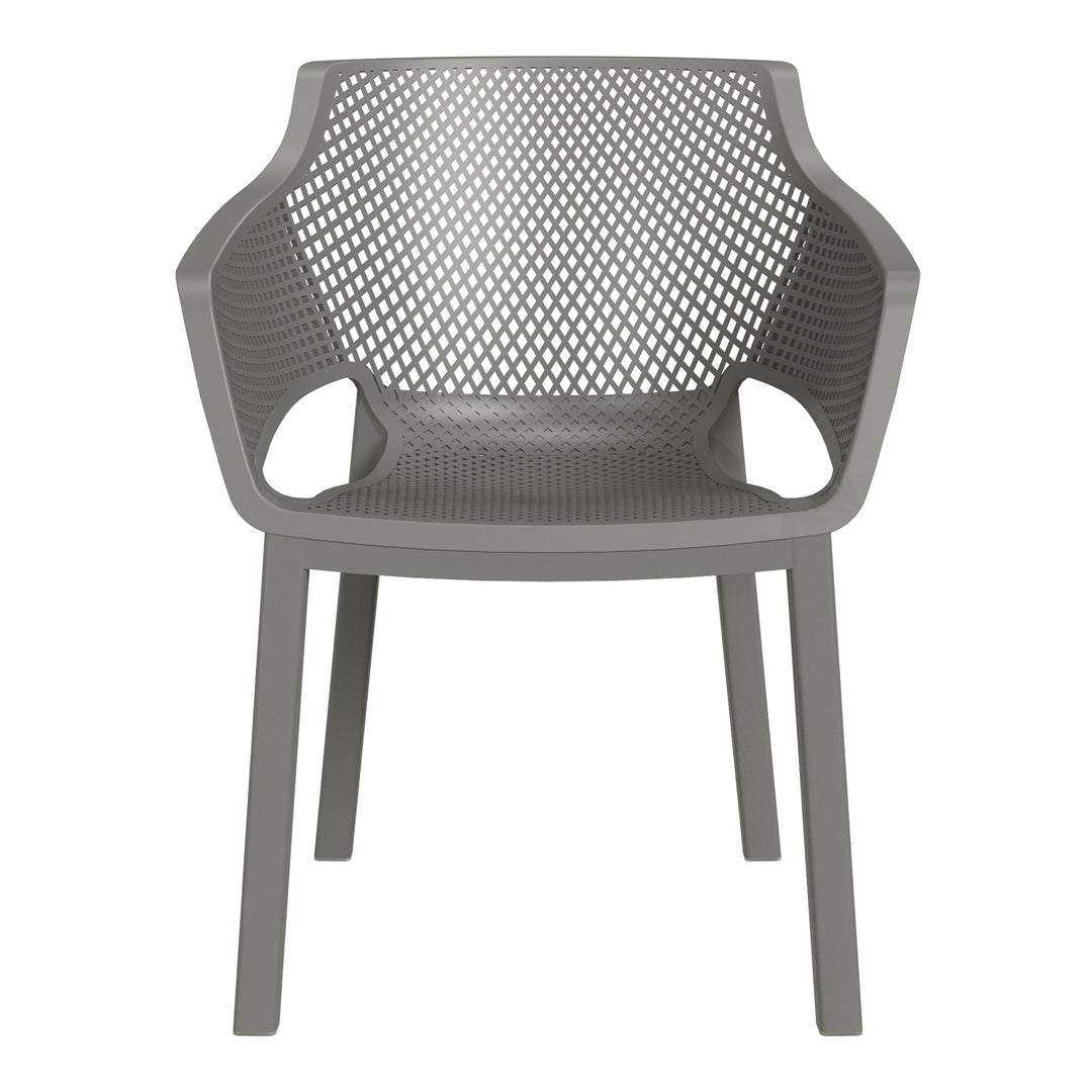 Playa Outdoor Modern Stackable Plastic Resin Patio Dining Armchair (Set of 4)