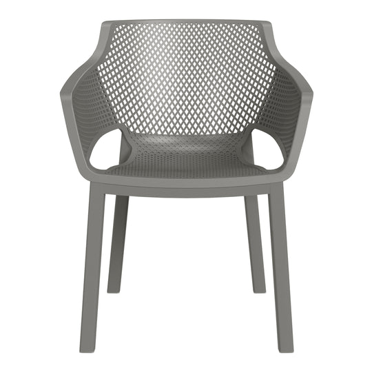 Playa Outdoor Modern Stackable Plastic Resin Patio Dining Armchair (Set of 4)