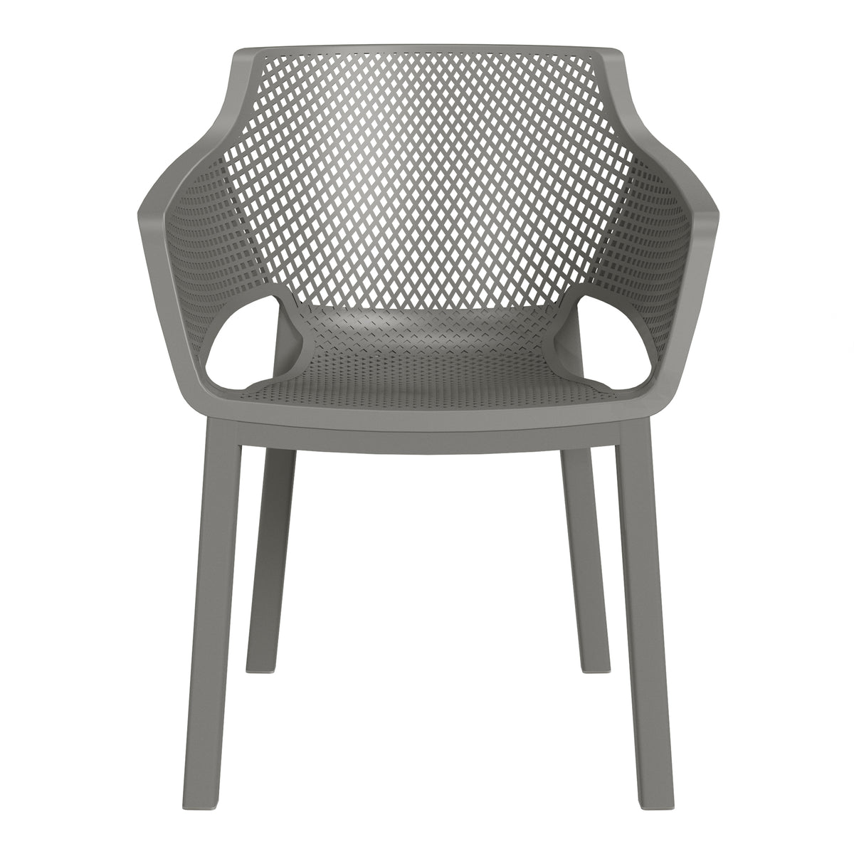 Playa Outdoor Modern Stackable Plastic Resin Patio Dining Armchair (Set of 4)