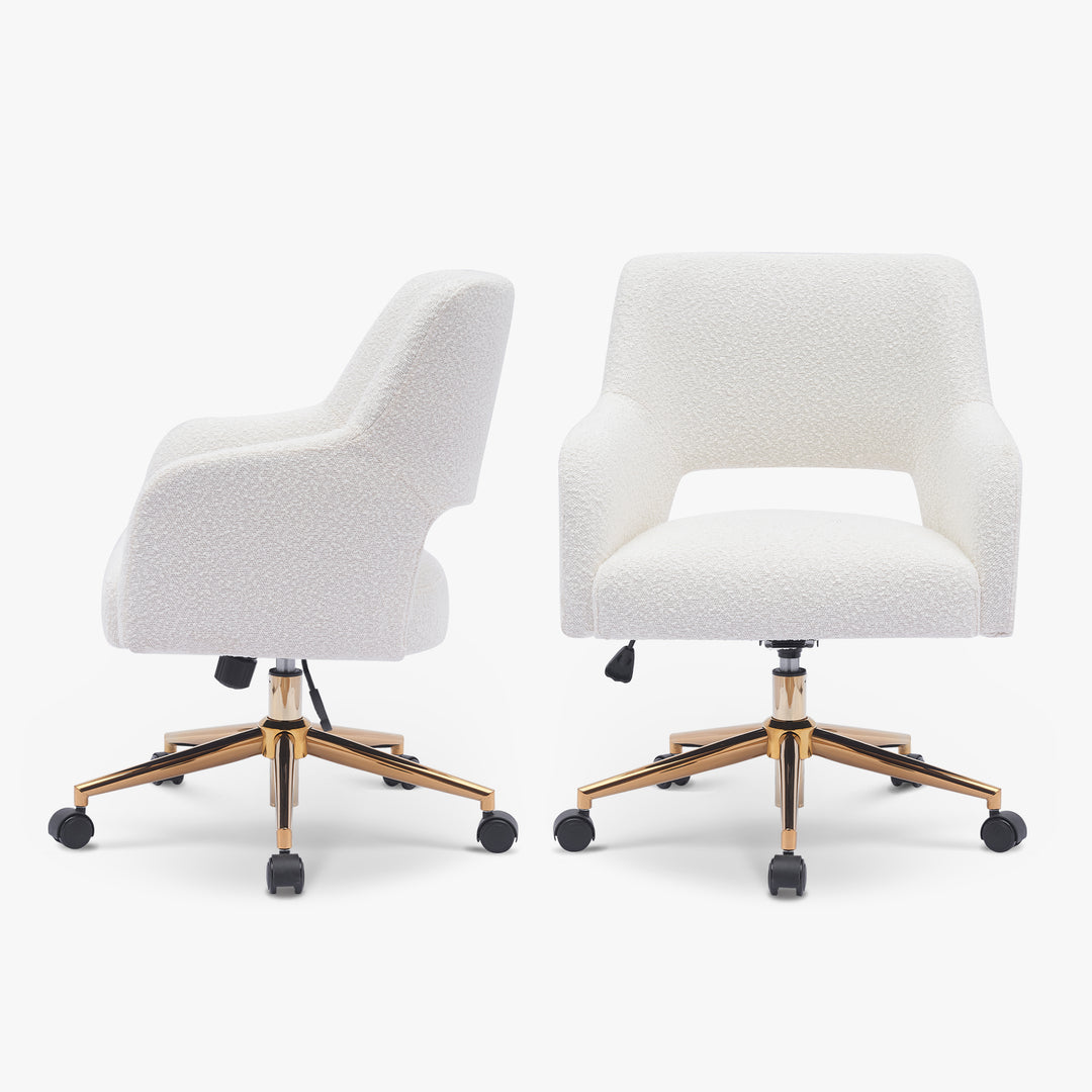 Genevieve Mid-Century Modern Swivel Office Vanity Chair with Wheels (Set of 2)