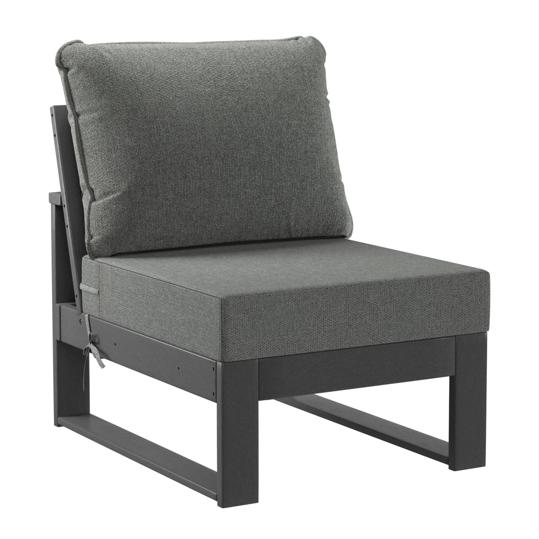 Montara Outdoor HDPE All-Weather Modern Deep Seating Patio Sofa with Waterproof Cushions