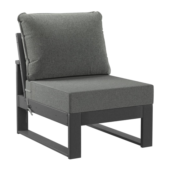Montara Outdoor HDPE All-Weather Modern Deep Seating Patio Sofa with Waterproof Cushions