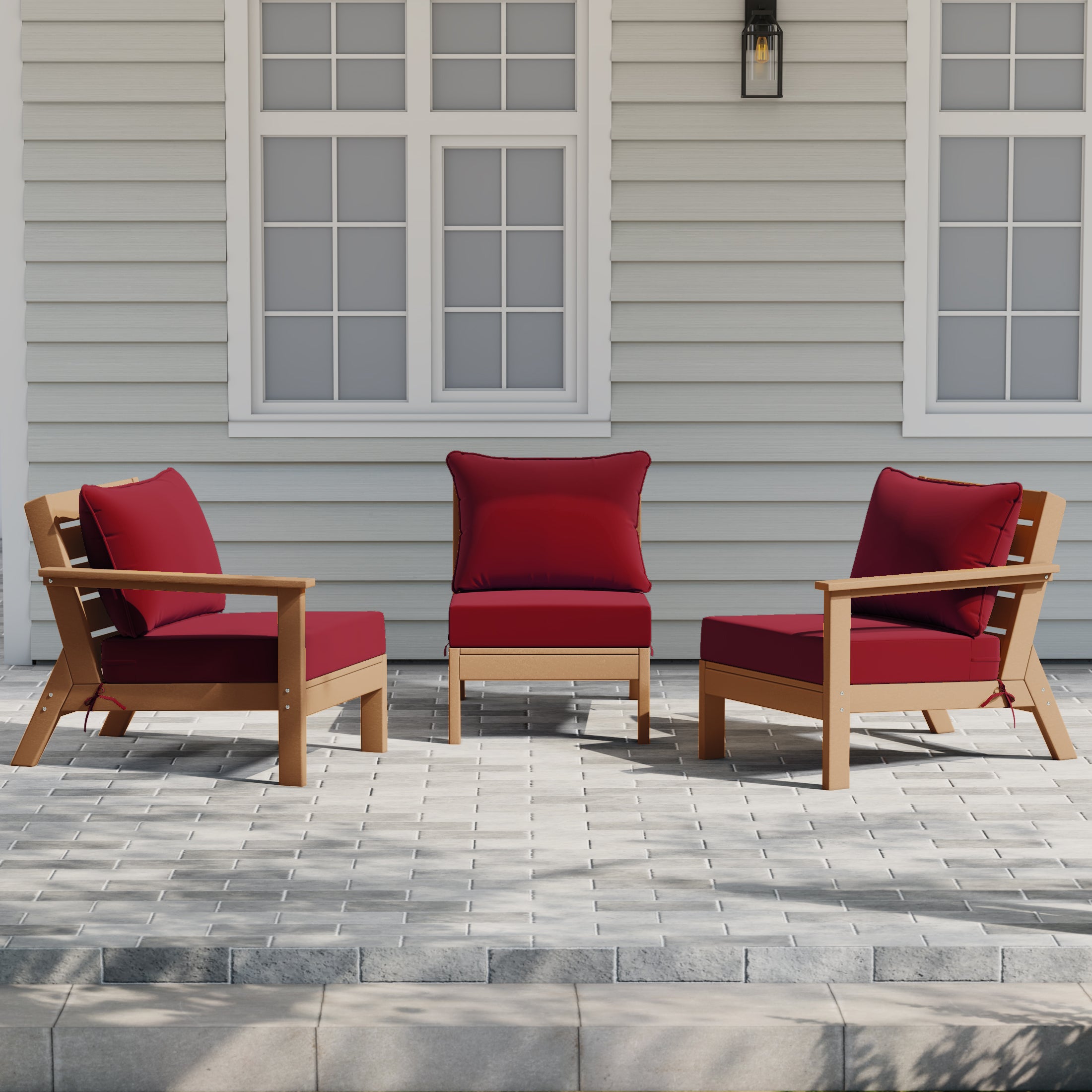 Avalon Outdoor Patio HDPE Sectional Sofa with Patio Cushions
