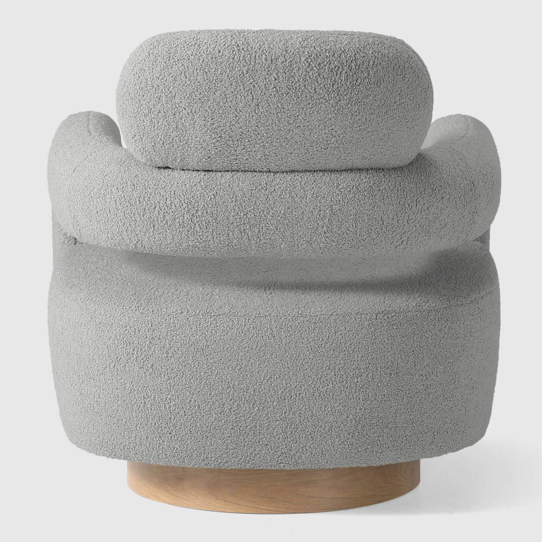 Alexandria Mid-Century Modern Sherpa Swivel Barrel Accent Chair