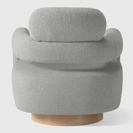 Alexandria Mid-Century Modern Sherpa Swivel Barrel Accent Chair