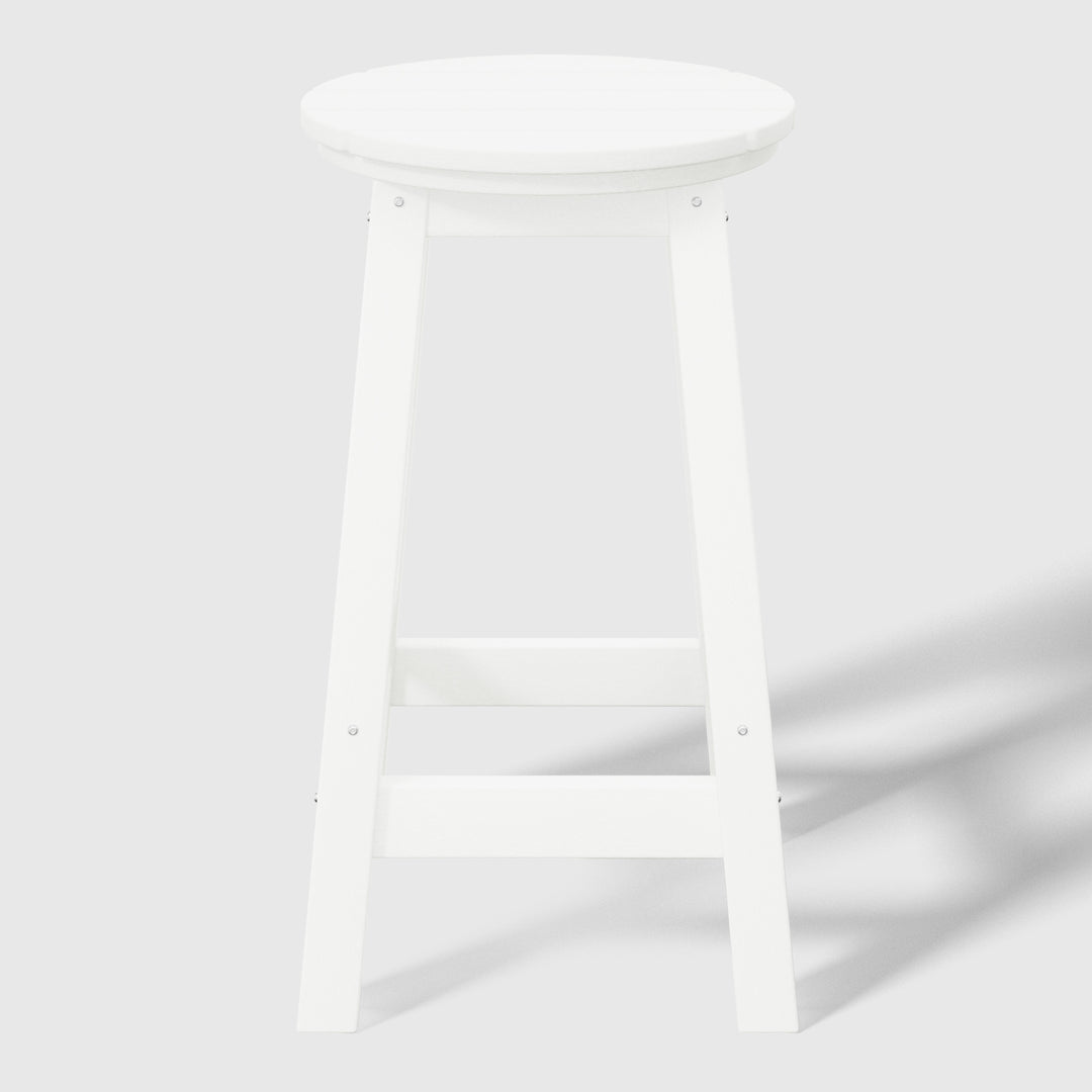 Malibu 24" HDPE Outdoor Patio Round Counter Height Bar Stool Set of 2