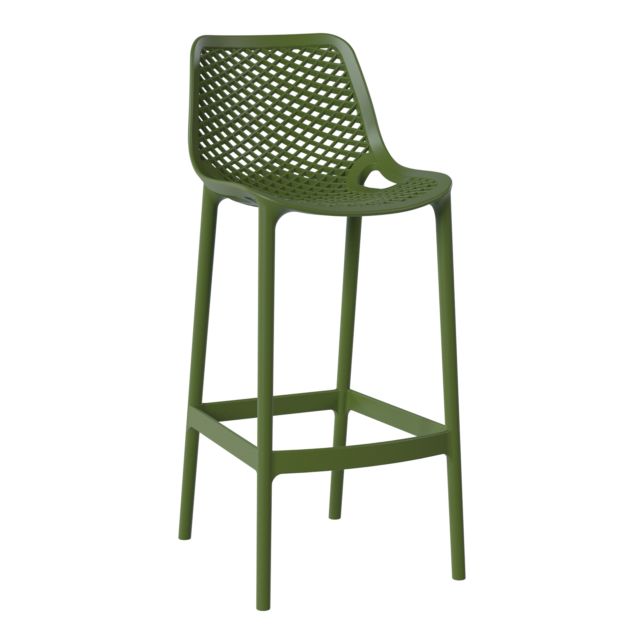 Playa 41.75" Outdoor Modern Polypropylene Plastic Patio Bar Height Stools (Set of 2)