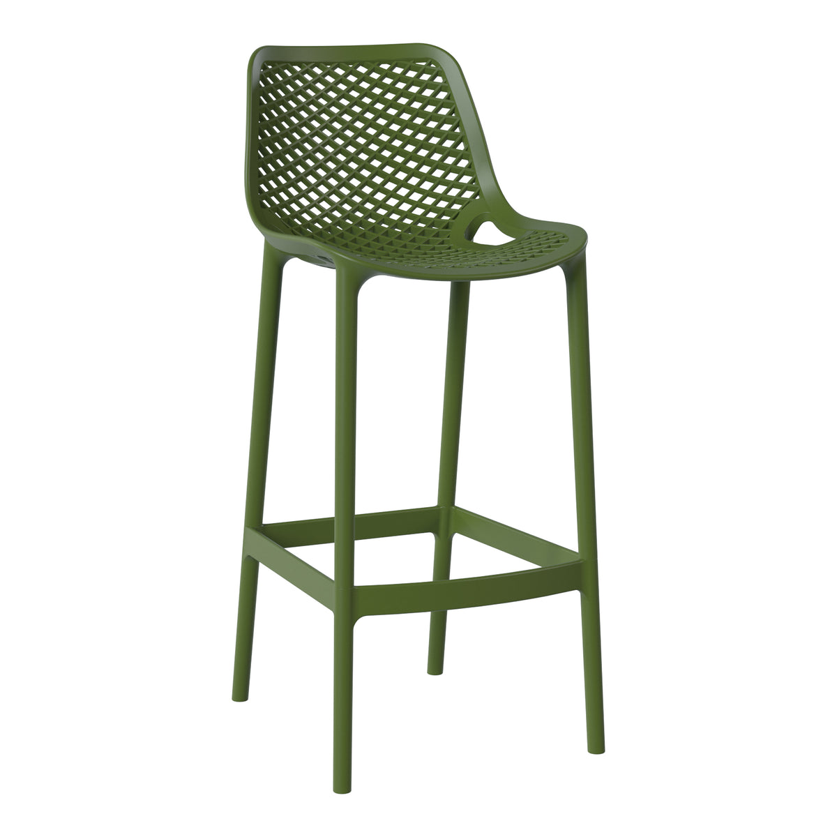 Playa 41.75" Outdoor Modern Polypropylene Plastic Patio Bar Height Stools (Set of 2)