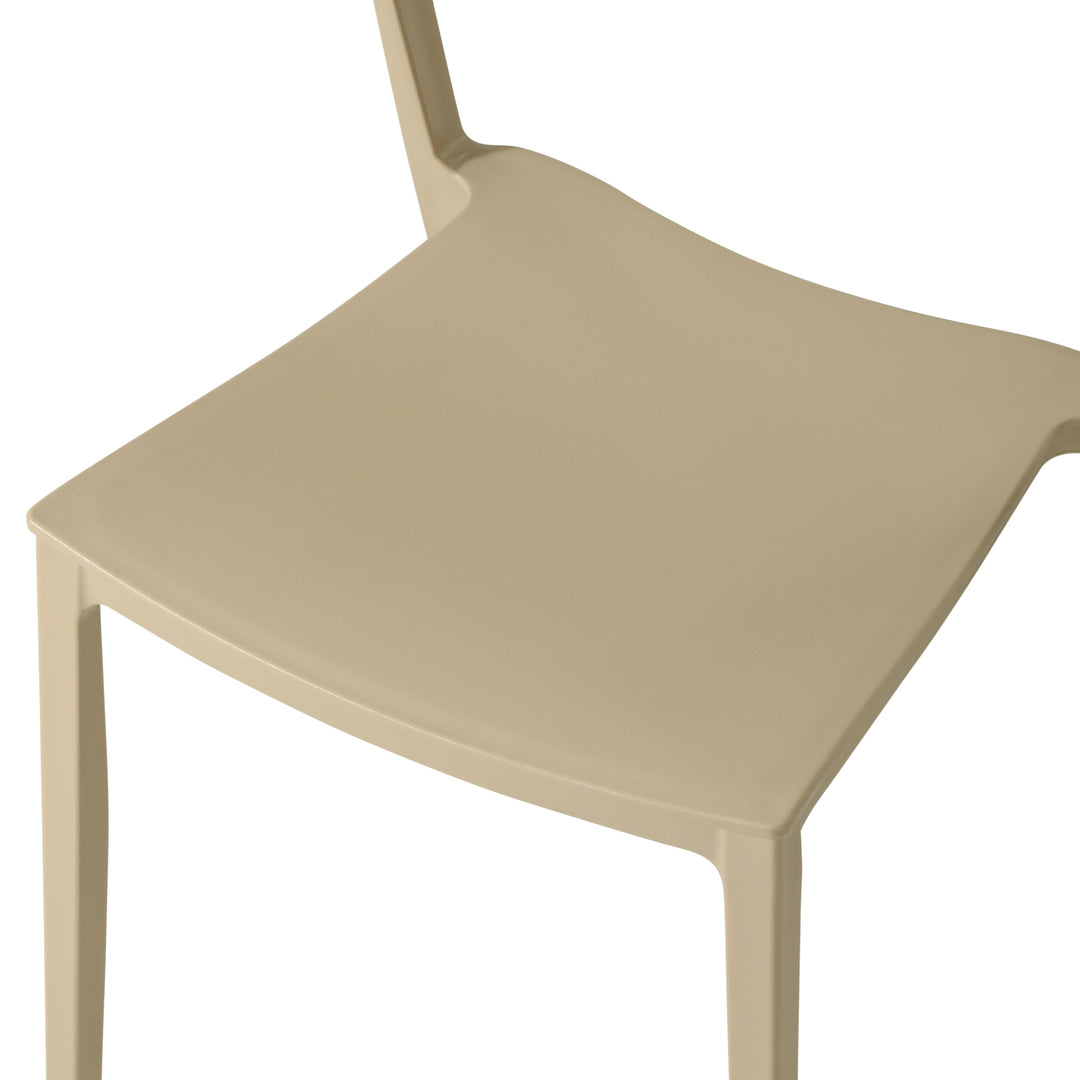 Playa Outdoor Modern Stackable Plastic Patio Bistro Dining Side Chairs (Set of 2)