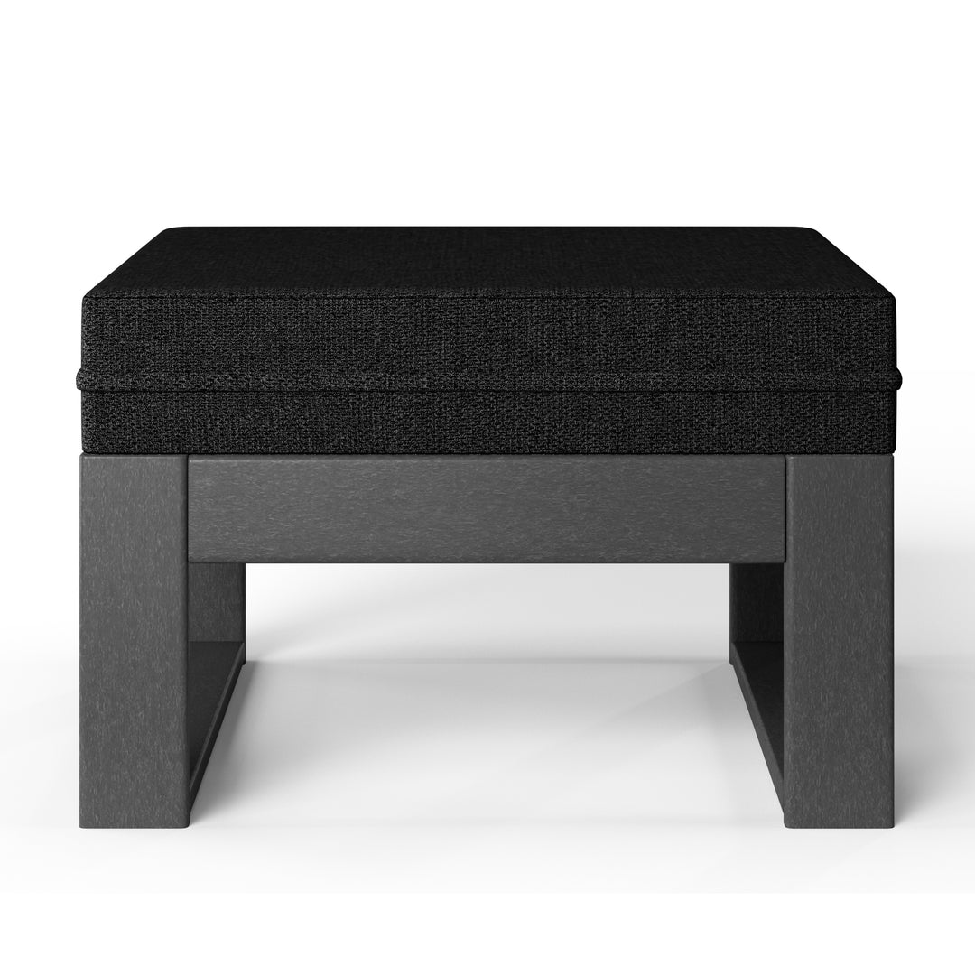 Montara Outdoor HDPE Patio Ottoman with Waterproof Olefin Cushions