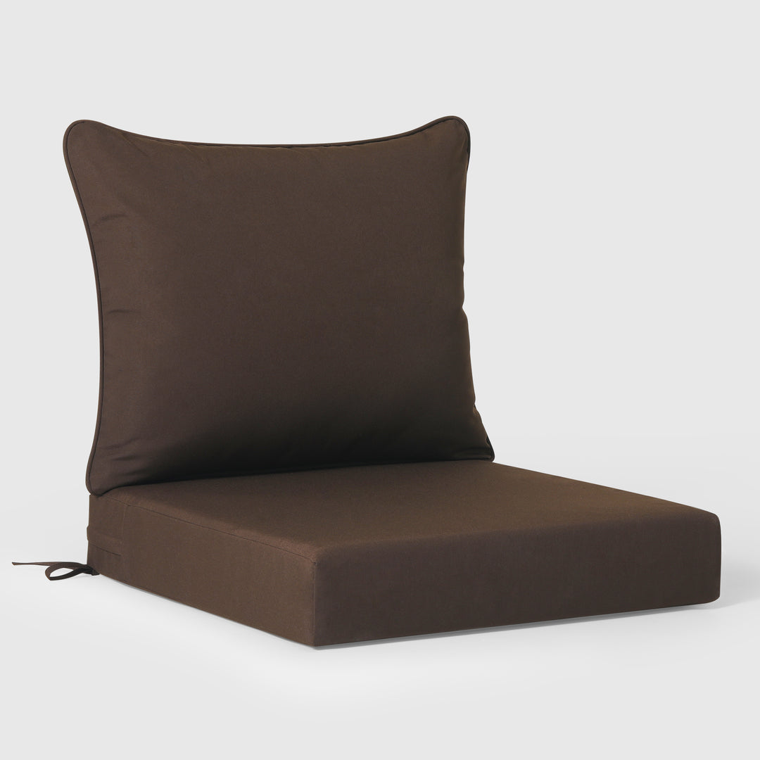 Avalon Outdoor Modern HDPE Patio Club Chairs with Deep Seat Cushions (Set of 2)