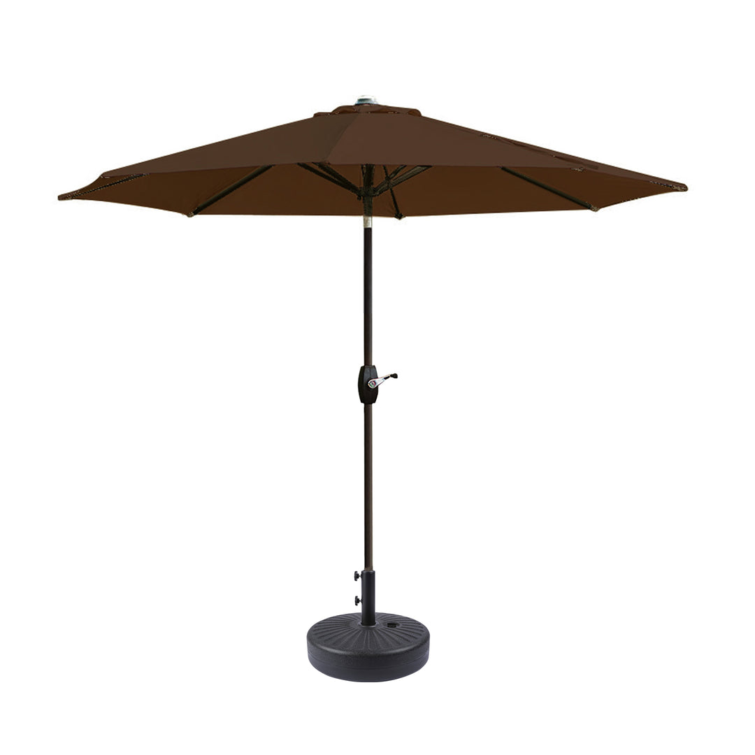 Paolo 9 ft. Patio Umbrella with Black Round Weight Base Kit