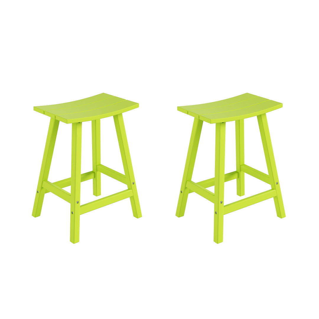 Malibu 2 piece set of 24" height Outdoor / Patio Saddle bar stools