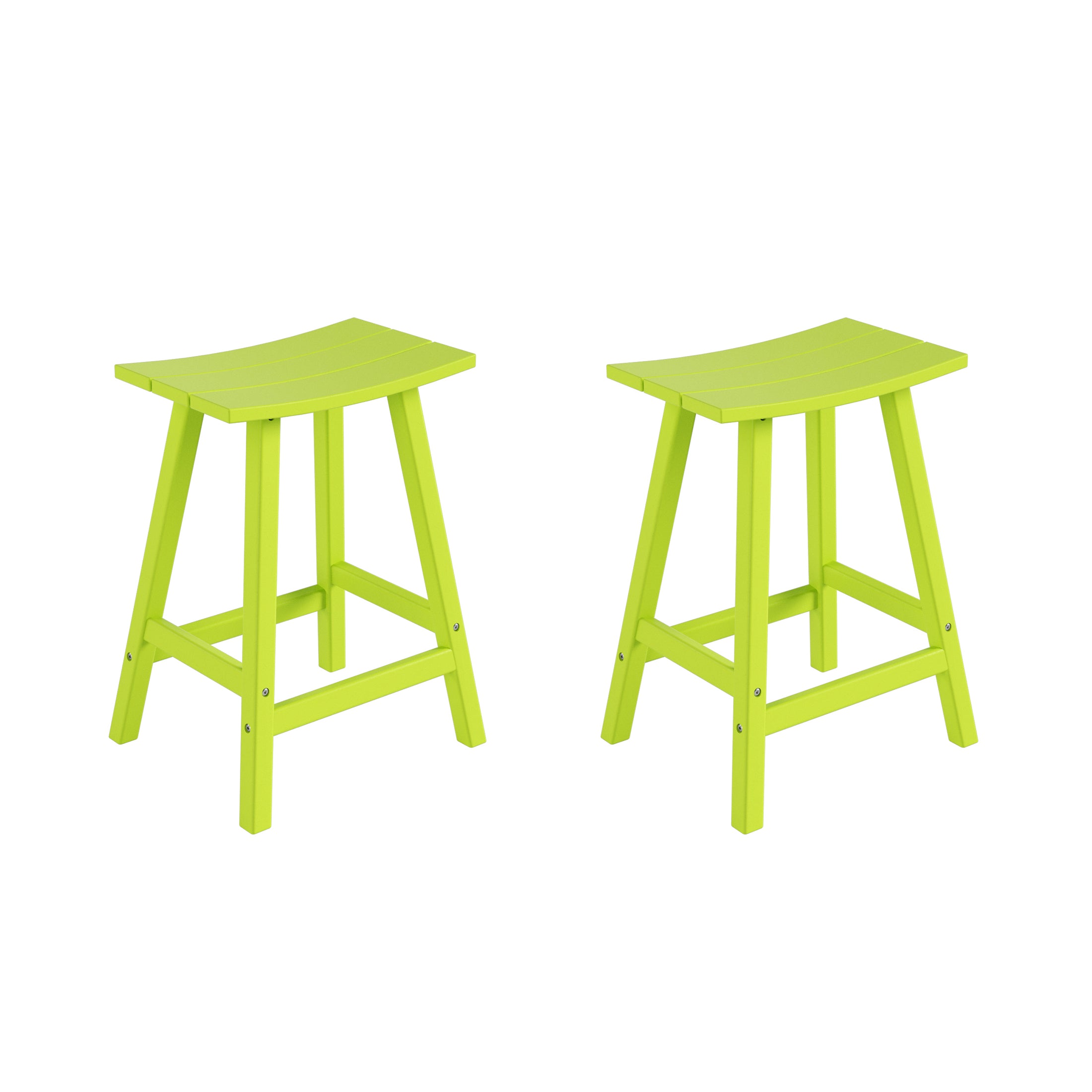 Malibu 24" HDPE Outdoor Patio Counter Height Bar Stools (Set of 2)