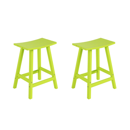 Malibu 2 piece set of 24" height Outdoor / Patio Saddle bar stools
