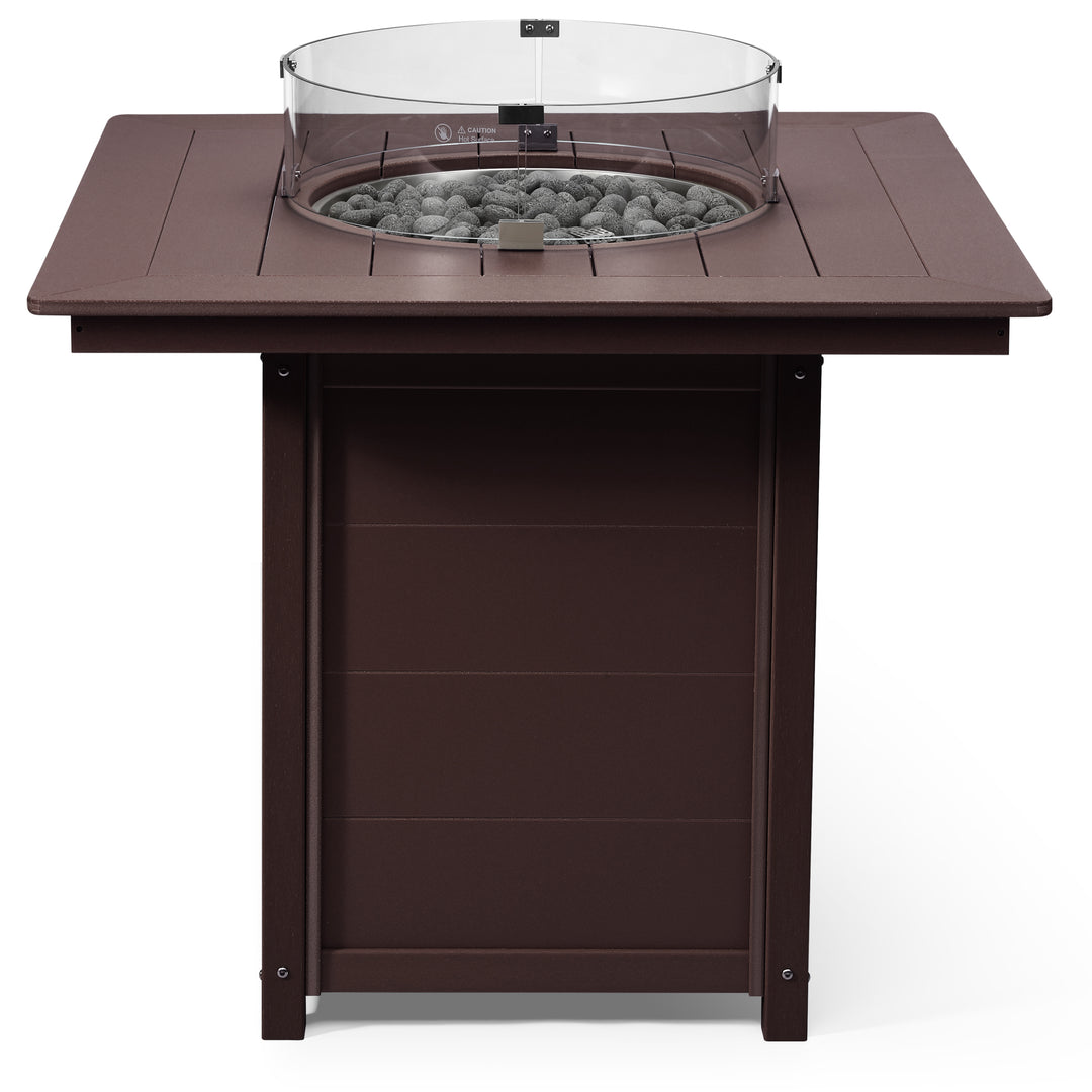 Helios 42" Modern Outdoor Patio Gas Propane Square Fire Pit Table