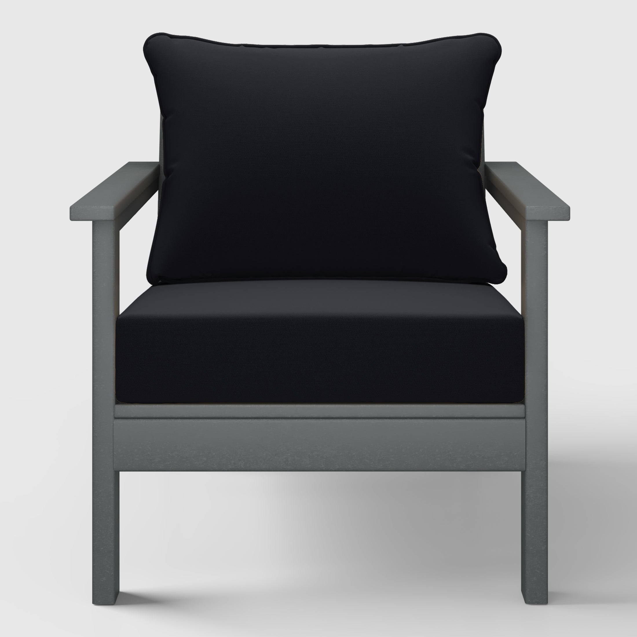 Avalon Outdoor Modern HDPE Patio Club Chairs with Deep Seat Cushions (Set of 2)